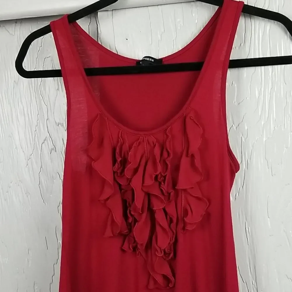 🖤5/$20🖤 EXPRESS.. red ruffled tank - Picture 2 of 10